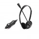 Наушники Gemix HP-100MV Black, 2 x Mini jack (3.5 мм), накладные, регулятор громкости, кабель 2 м